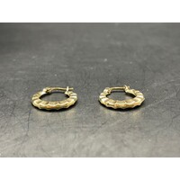 Ladies 9ct Yellow Gold Round Hoop Earrings