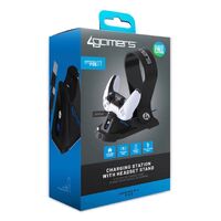 4Gamers All in One Charging Dock and Headset Stand Black for PS5