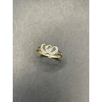 Ladies 9ct Yellow Gold Double Heart Ring