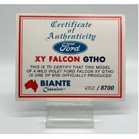 Biante Classics 1:18 Ford XY Falcon GTHO Wild Violet Limited Edition 4952/8700