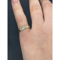 Unisex 9ct Yellow Gold Laser Cut Pattern Ring