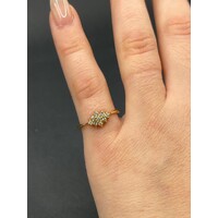 Ladies 18ct Yellow Gold Diamond Cluster Ring