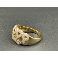 Ladies 9ct Yellow Gold Diamond Cluster Ring