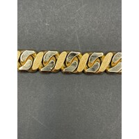 Mens 9ct Yellow Gold Chuncky Curb Link Bracelet