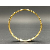 Ladies 18ct Yellow Gold Round Glass Bangle