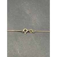 Unisex 9ct Yellow Gold Curb Link Necklace with Cross Pendant