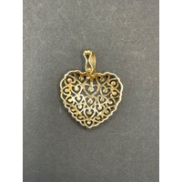 Ladies 9ct Yellow Gold Heart Pendant