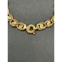 Ladies 9ct Yellow Gold Fancy Link Diamond Bracelet