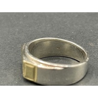 Men's Two Tone Yellow Gold and Sterling Silver Australian Flag Ring