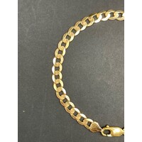 Mens 9ct Yellow Gold Curb Link Bracelet