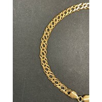 Unisex 9ct Yellow Gold Double Curb Link Bracelet