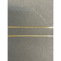 Unisex 9ct Yellow Gold Box Link Necklace & Cross Pendant