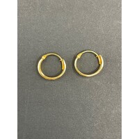 Ladies 18ct Yellow Gold Huggie Hoop Earrings