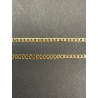 Unisex 9ct Yellow Gold Curb Link Necklace with Cross Pendant