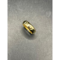 Ladies 18ct Yellow Gold Stamp Pattern Band Ring