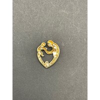 Ladies 9ct Yellow Gold Mother and Child Heart Pendant