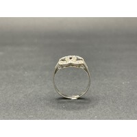 Ladies 14ct White Gold Diamond CC Ring