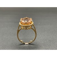 Ladies 9ct Rose Gold Morganite and Diamond Ring