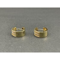 Ladies 9ct Yellow Gold Huggie Hoop Earrings