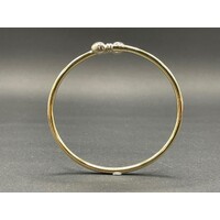 Ladies 14ct Yellow Gold Round Bangle