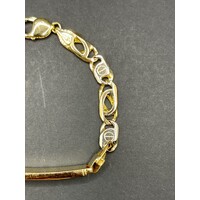 Mens 18ct Yellow Gold Birdeye/ Anchor Link ID Bracelet