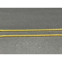 Ladies 18ct Yellow Gold Tight Curb Link Necklace & Knot Pendant