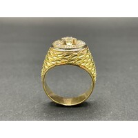 Mens 18ct Yellow Gold Diamond Ring