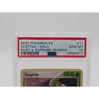 Pokémon TCG 2004 Ex Sceptile Holo #11 Ruby and Sapphire Spanish PSA GEM MT 10