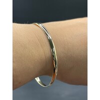 Ladies 9ct Yellow Gold Oval Bangle