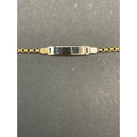 Childs 10ct Yellow Gold Belcher Link ID Bracelet