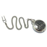 FOB Watch Box Scottish Piper Round Pocket Watch with Metal Strap with Box