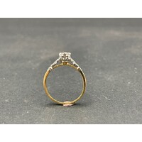 Ladies 18ct Yellow Gold Vintage Design Diamond Ring