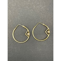 Ladies 18ct Yellow Gold Round Hoop Cubic Zirconia Earrings