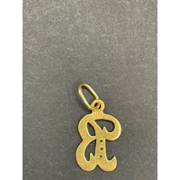 Unisex 18ct Yellow Gold Letter B Pendant