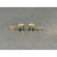 Ladies 9ct Yellow Gold Diamond Stud Earrings