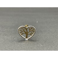 Ladies 9ct Yellow Gold Heart Shape Tree of Life Pendant