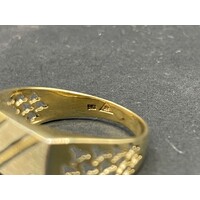 Mens 9ct Yellow Gold Diamond Ring