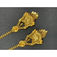 Ladies 22ct Yellow Gold Fancy Tikka Dangle Earrings