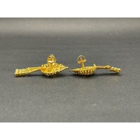 Ladies 22ct Yellow Gold Filigree Dangle Earrings