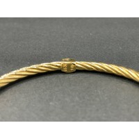 Ladies 18ct Yellow Gold Cuff Hinged Bangle