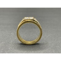 Mens 18ct Yellow Gold Diamond Ring