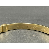 Ladies 18ct Yellow Gold Oval Hinged Bangle