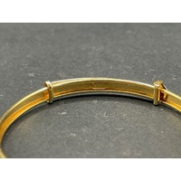 Child's 9ct Yellow Gold Round Adjustable Bangle