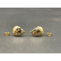 Ladies 18ct Yellow Gold Tear Stud Earrings