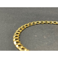 Mens 18ct Yellow Gold Flat Curb Link Bracelet