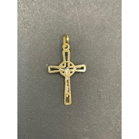 Unisex 18ct Two Tone Gold Crucifix Cross Pendant