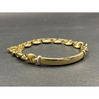 Mens 18ct Yellow Gold Fancy Bubble Link Bracelet