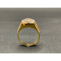 Mens 18ct Two Tone Gold Diamond Ring