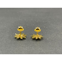 Ladies 22ct Yellow Gold Flower Stud Earrings