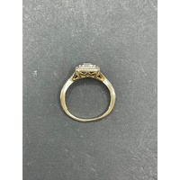 Ladies 10ct Yellow Gold Diamond Cluster Ring